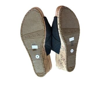 LifeStride Mallory Black Cork Wedge Sandal Size 8 NWT